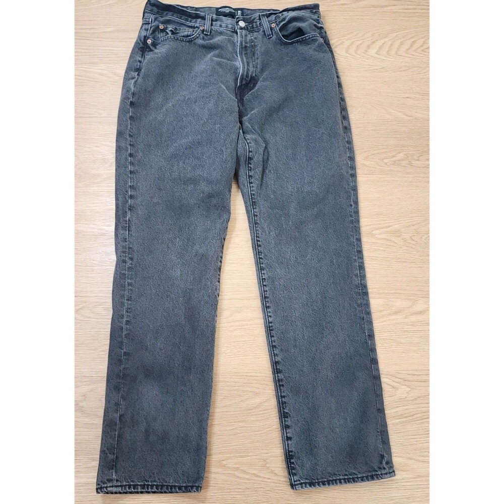 Abercrombie & Fitch Jeans Mens 36x32 Faded Black Grunge Loose Leg Fit Y2K